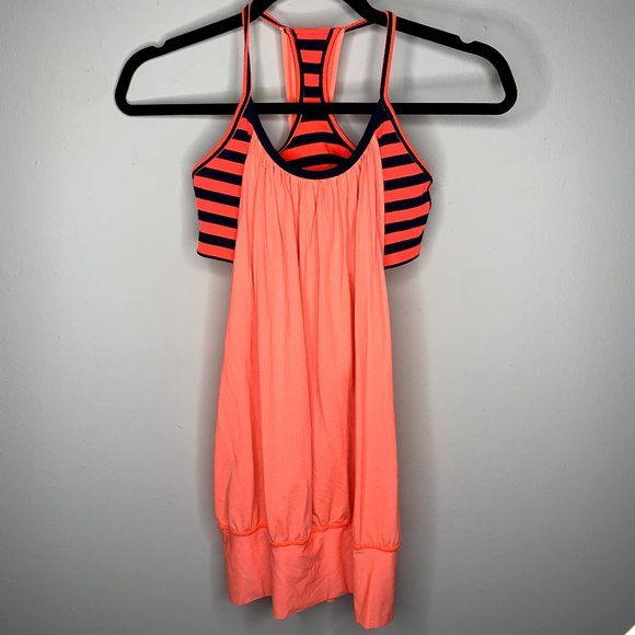 lululemon athletica Tops - Lululemon Orange and Navy No Limits Tank Size 4